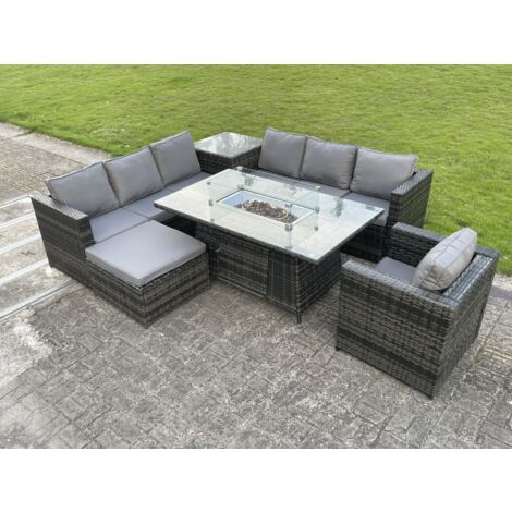 gas fire pit lounge set