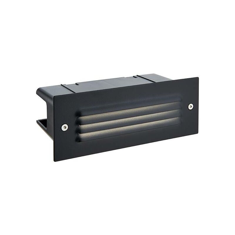 Saxby Seina - Integrated LED Outdoor Recessed Wall Light Textured Black, Frosted IP44