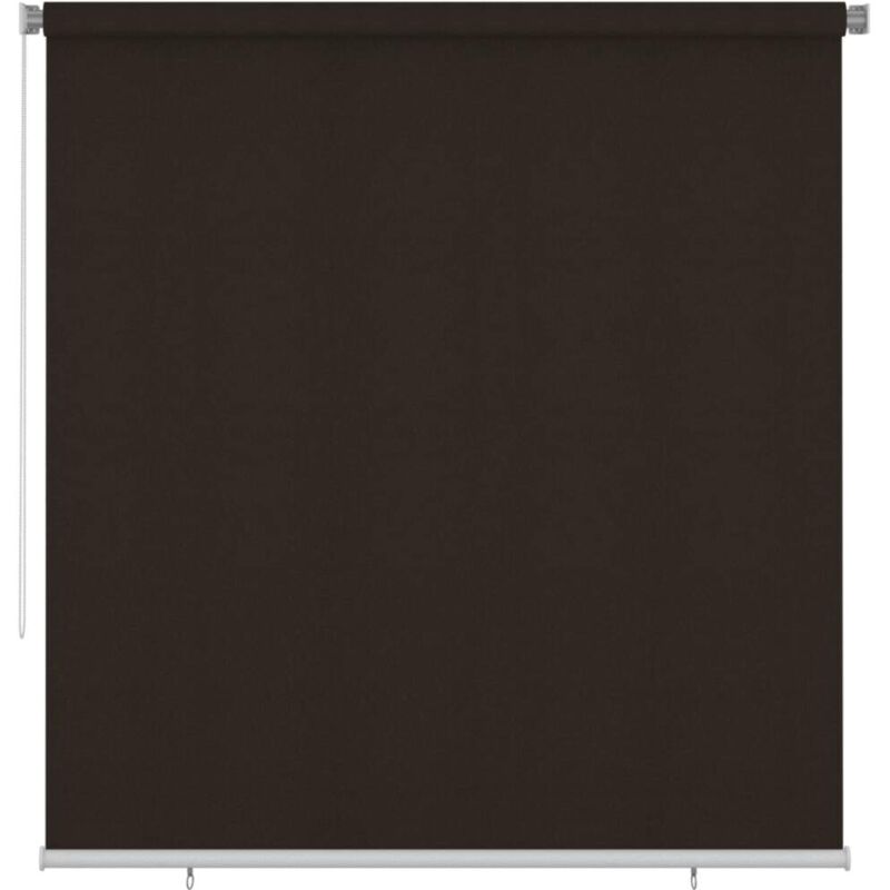 Outdoor Roller Blind 220x230 Cm Brown Hdpe Vidaxl