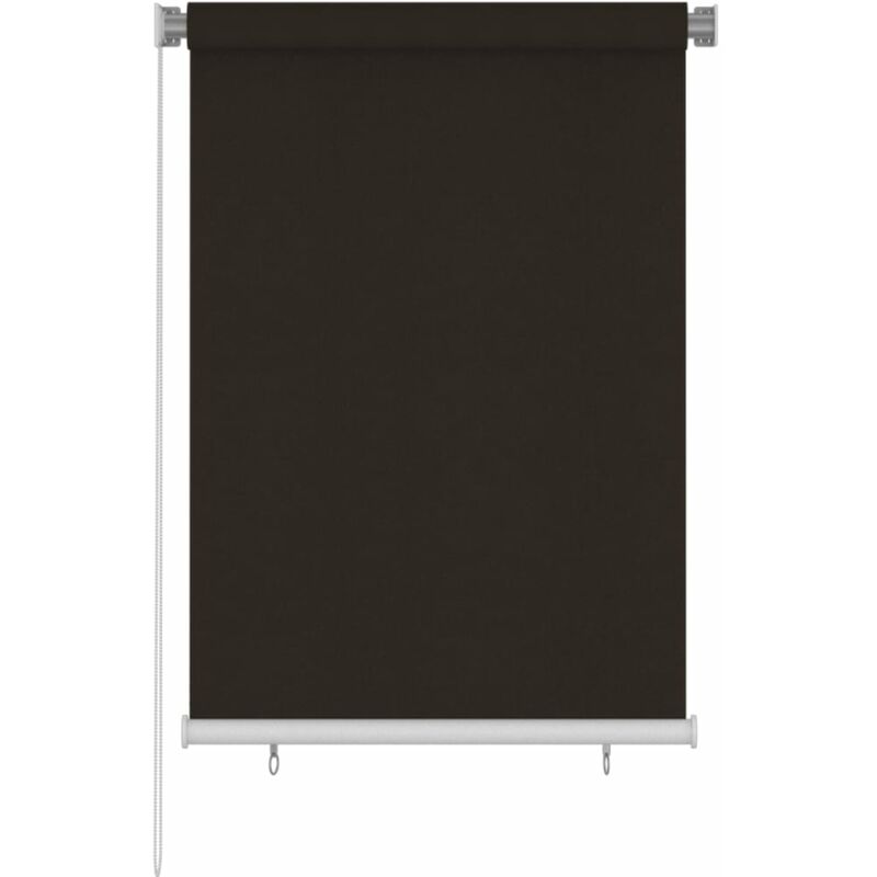 Outdoor Roller Blind 100x140 Cm Brown Hdpe Vidaxl