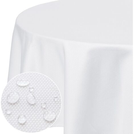 Outdoor Round Jacquard Geometric Tablecloth Stain Resistant Water-repellent Protector for Garden