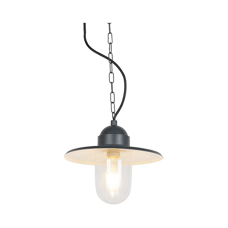 Rustic Outdoor Pendant Lamp Dark Grey IP44 - Kansas Graphite