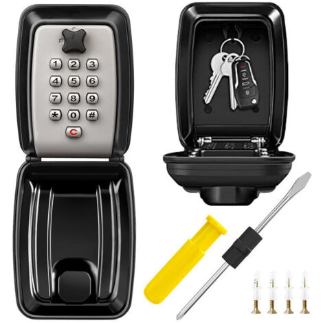 Outdoor Secure Key Safe, Large Wall Mounted Key Safe with 12-Digit Code, Waterproof and Rustproof, Extremely Robust Digital Key Safe for Home, Factory and Garage