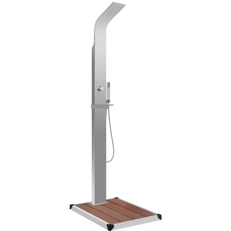 Outdoor Shower with Tray wpc Stainless Steel Vidaxl