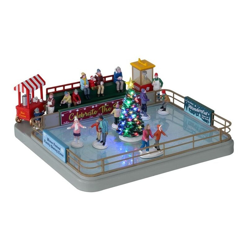 Lemax - Outdoor Skating Rink, con Alimentatore 4.5V Cod. 14871