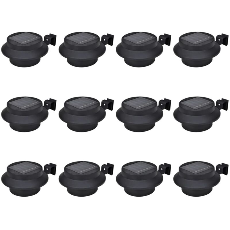 Vidaxl - Outdoor Solar Fence Lamps 12 pcs led Black