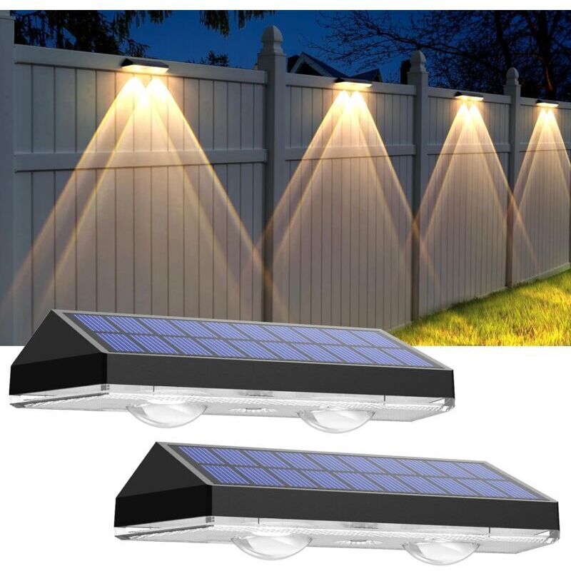 Outdoor solar fence lights - 3000/4500/6000 K, 3 modes, waterproof LEDs, for outdoor use, yards, paths, steps, patios, walls, and indoor decoration