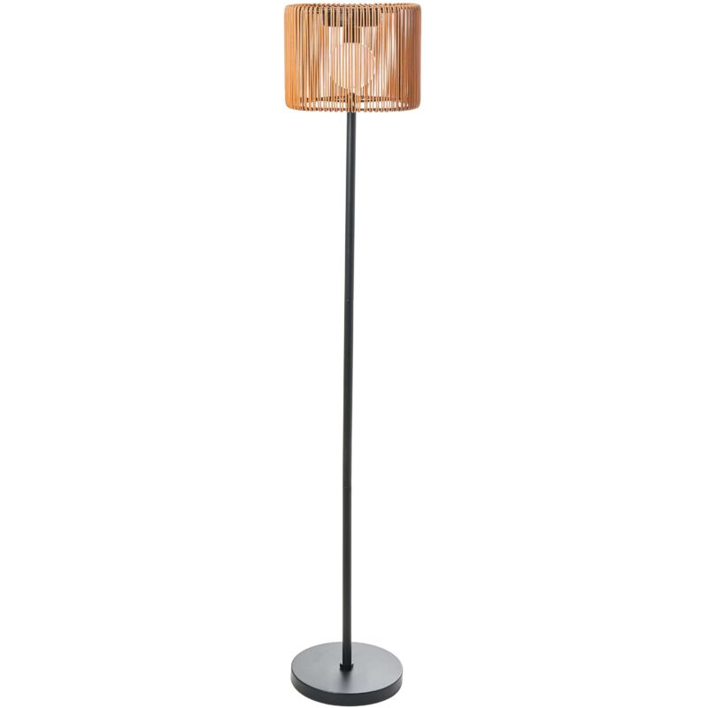Image of Outdoor Solar Floor Lamp Brown Synthetic&hellip;