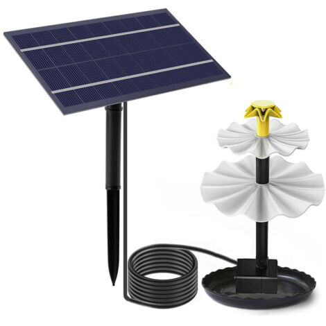 Outdoor Solar Garden Fountain, Solar Pond Pump, Outdoor Bird Fountains, Solar Pond Watering Pump, Decorative Garden Water Fountain, Waterfall Pump for Ponds (4W, 180L/H)