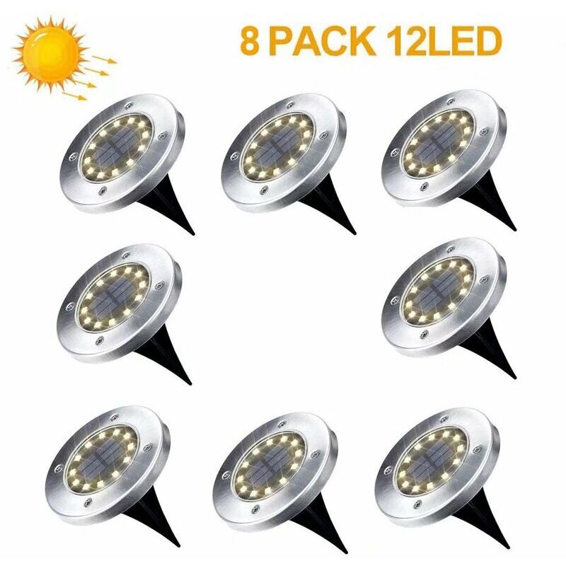Outdoor Solar Garden Light 8 Pack 12 LED Solar Floodlight Outdoor Solar Garden warm light IP65