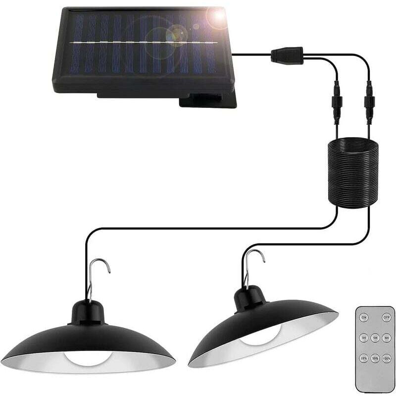 Image of Outdoor Solar Hanging Light, Double Head&hellip;