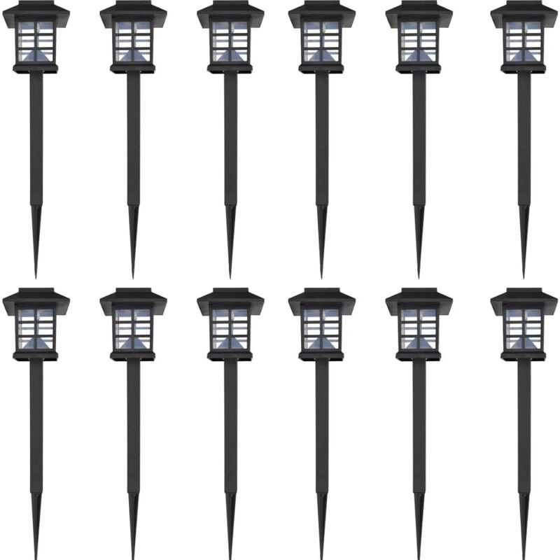 Topdeal - Outdoor Solar Lamp LED Light 12 pcs Spike 8,6 x 8,6 x 38 cm VDTD26375