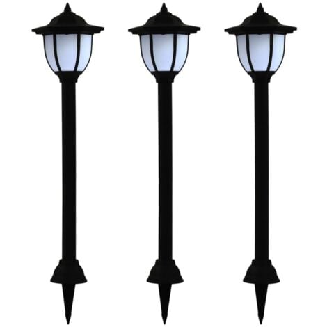 Outdoor Solar Lamps 3 pcs LED Black vidaXL