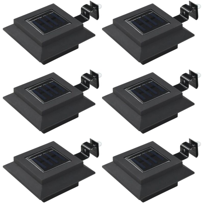 Outdoor Solar Lamps 6 pcs led Square 12 cm Black Vidaxl