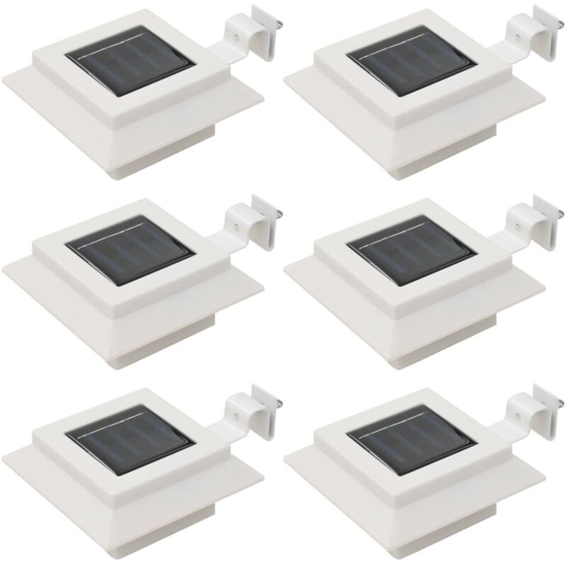 Outdoor Solar Lamps 6 pcs led Square 12 cm White Vidaxl