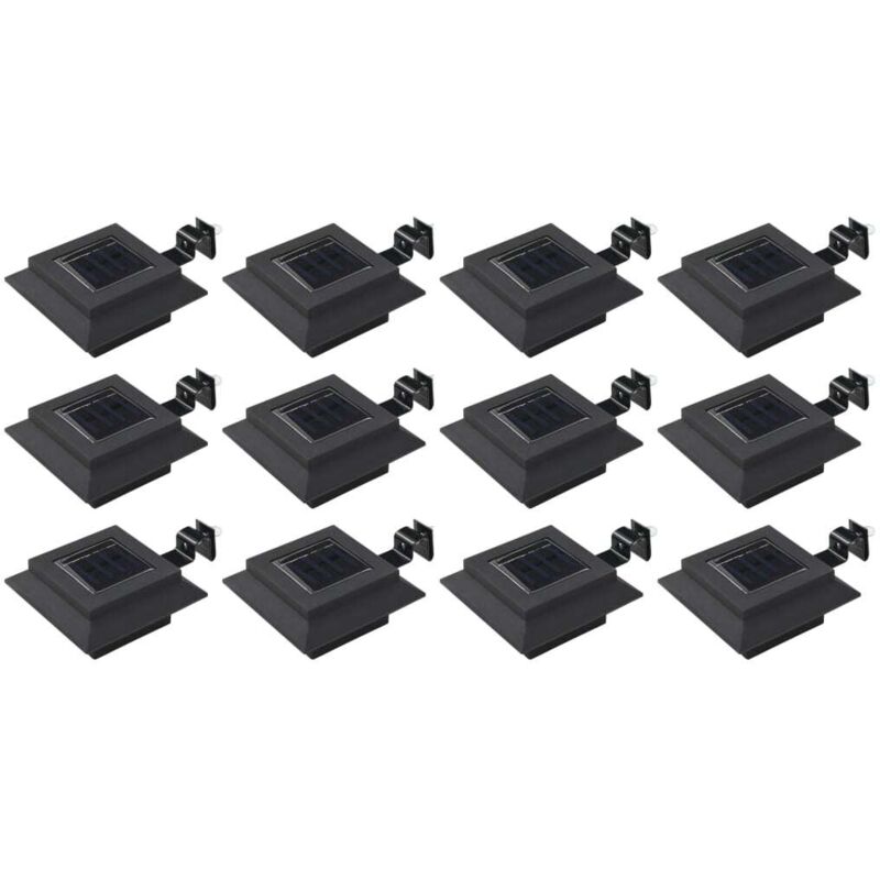 Outdoor Solar Lamps 12 Pcs Led Square 12 Cm Black Vidaxl