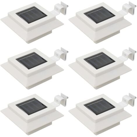Outdoor Solar Lamps 6 pcs LED Square 12 cm White vidaXL