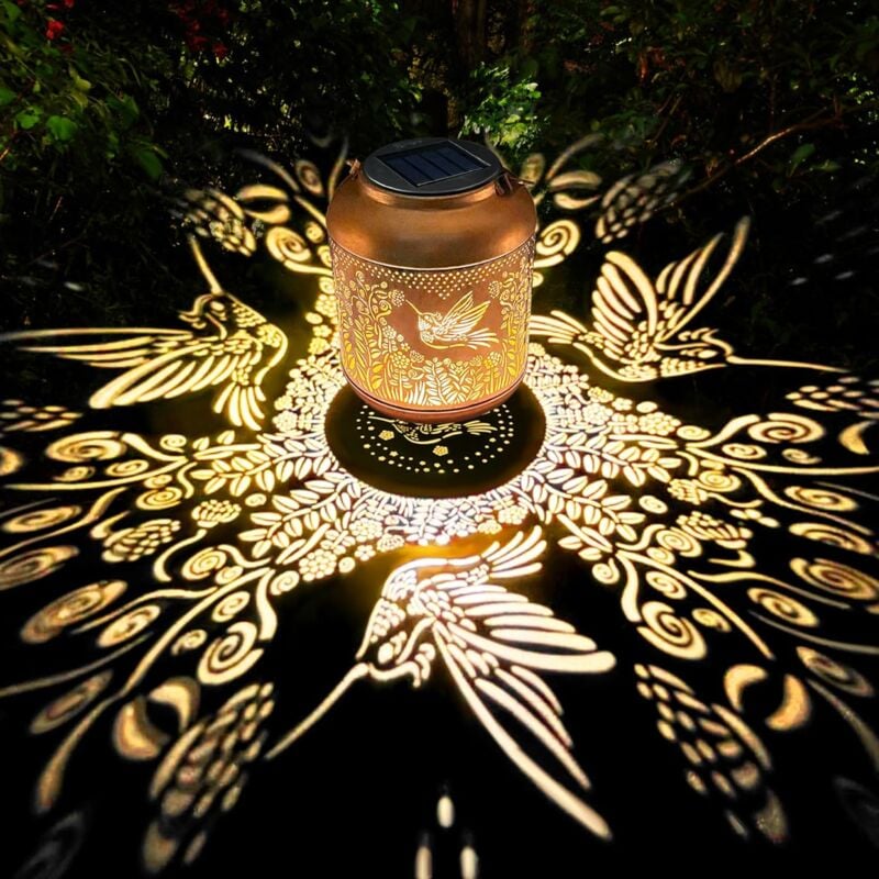 Outdoor Solar Lantern, LED Solar Garden Light, IP65 Waterproof Outdoor Hanging LED Lanterns, Metal Solar Outdoor Garden Lamp for Patio, Terrace,