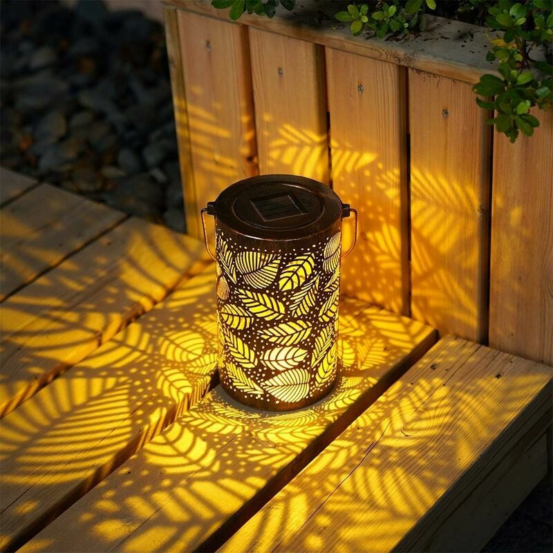 Outdoor Solar Lantern, Metal Hanging Garden Lanterns, Garden & Lawn Decor