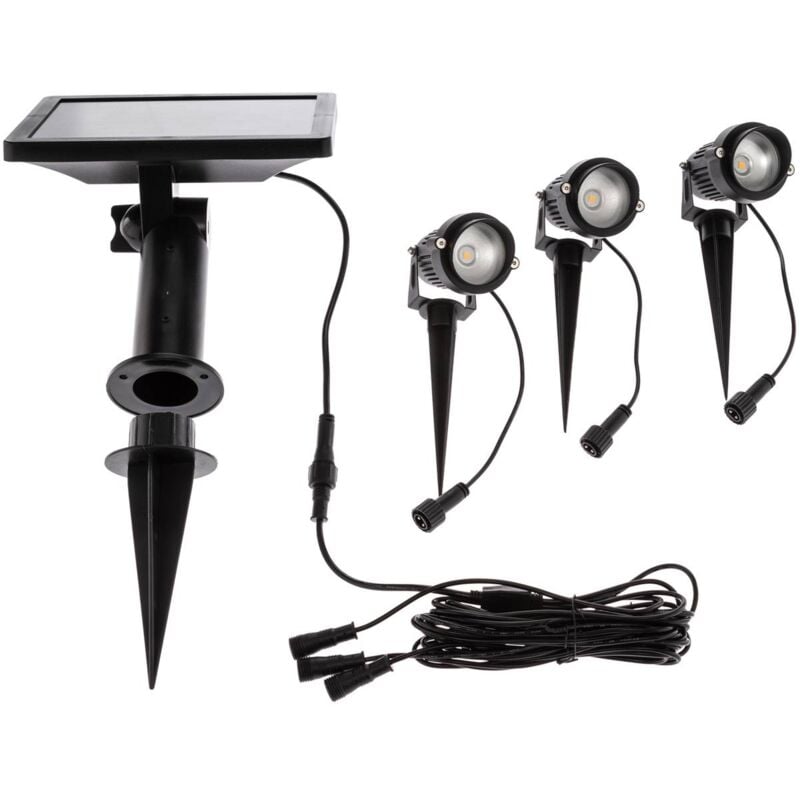 Outdoor solar lights Malida (modern) in Black made of Aluminium (3 light sources,) from Lindby black, transparent