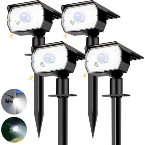 Outdoor Solar Motion Sensor Lights, Pack of 4 - Powerful 56 LED/3 Mode Outdoor Solar Spotlights with Waterproof, Adjustable LED Solar Lights for Garden and Pathways (Cool White)