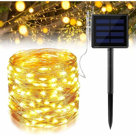 200 LED Solar String Lights Copper Wire Fairy Christmas Garden Outdoor UK 