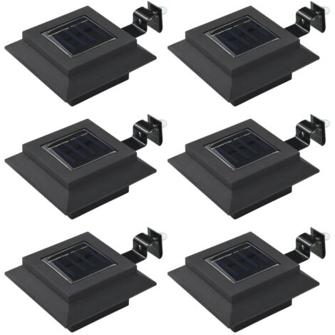 Outdoor Solarleuchten 6 Stück LED Quadratisch 12 cm Schwarz