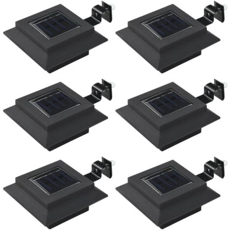 Outdoor Solarleuchten 6 Stück LED Quadratisch 12 cm Schwarz vidaXL