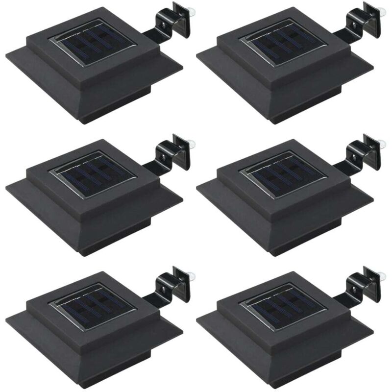 Outdoor Solarleuchten 6 Stück Led Quadratisch 12 Cm Schwarz Vidaxl