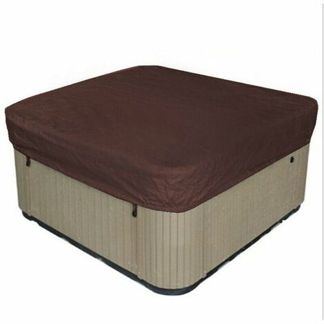Outdoor Spa Cover Square Hot Tub Cover Waterproof Spa Cover Made of 190T Polyester Fabric Anti-Dust Anti-UV with Storage Bag, Black 207×207×30cm