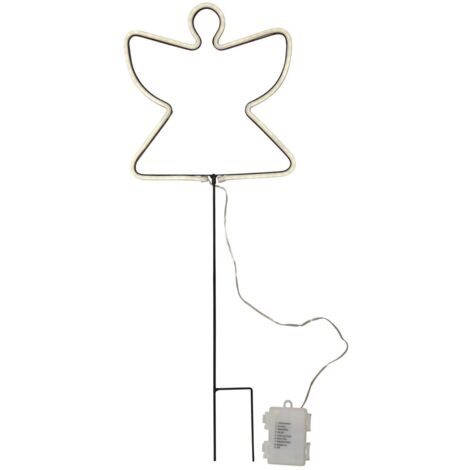 Outdoor Stableuchte Engel weiß Timer H 65cm