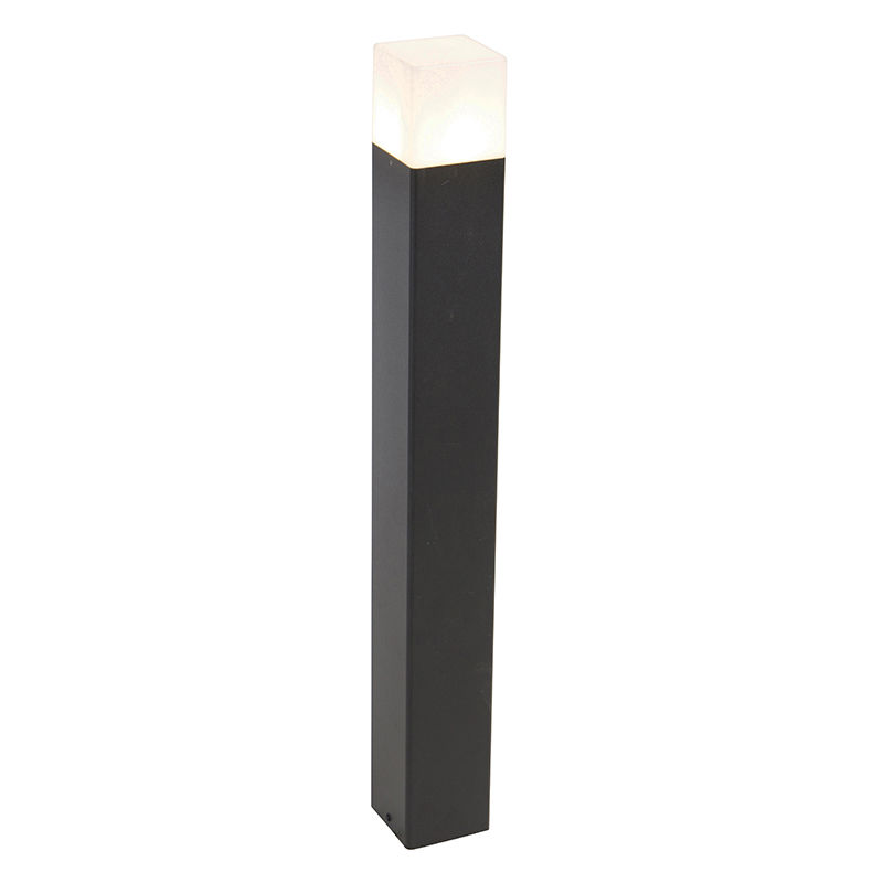 Standing outdoor lamp black with opal white shade 70 cm - Denmark