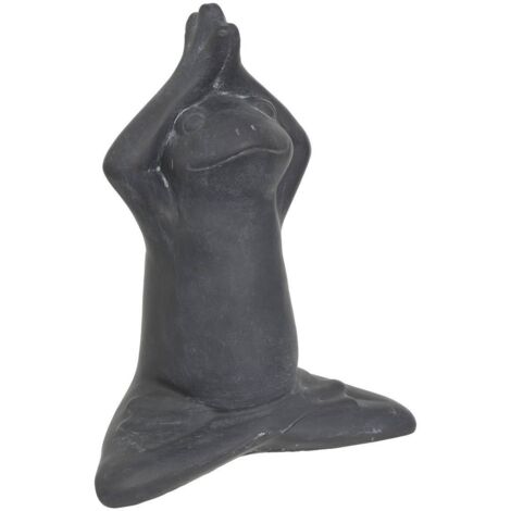 Outdoor-Statuette Frosch Lia grau H18cm aus Zement -