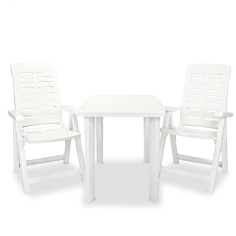 Outdoor Table And Chair  White  Plastic  Medium  Foldable vidaXL