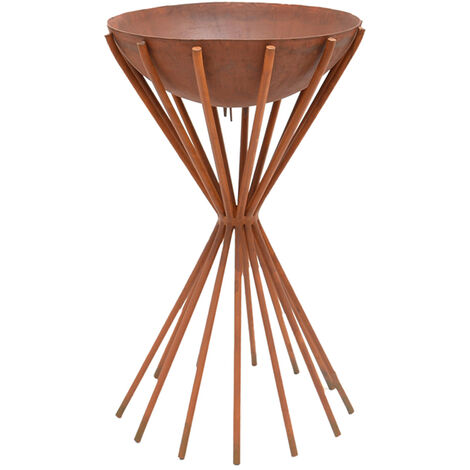 Outdoor Tall Dakota Firebowl - Metal - L39.5 x W38 x H65 cm - Rust
