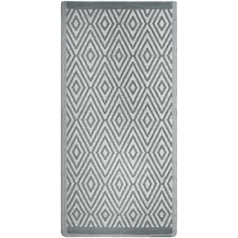 Outdoor Teppich Hellgrün Weiß Polypropylen 90 x 150 cm Rauten Jacquardgewebt Rechteckig