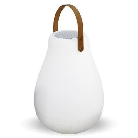 Outdoor Tischlampe Akku tragbar Bluetooth Lautsprecher H: 37 cm RGBW Farbwechsel dimmbar kabellose Außenleuchte Party Garten Balkonlampe