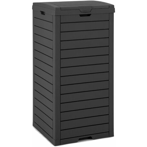 Outdoor Trash Waste Bin 140 L Large Trash Bin with Lid & Pull-out Liquid Tray