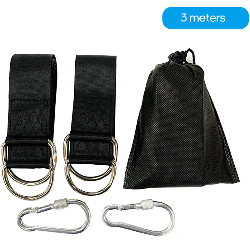 Outdoor Tree Swing Straps Hanging Kit with Heavy Duty Carabiners Storage Bag 661lbs Load Capacity,model: 3M