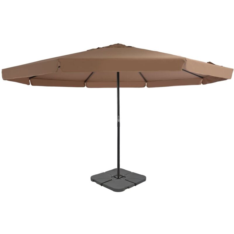 Garden Parasol With Portable Base Taupe Vidaxl