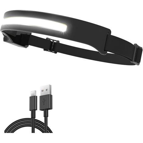 Outdoor Vibes Linterna frontal gran angular LED USB recargable Sensor Linterna frontal Linterna frontal Linterna Diadema [Clase de eficiencia energética A+]