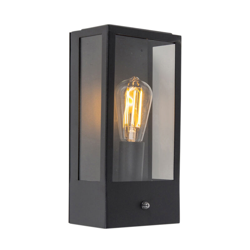 Outdoor Wall Light Black with Dusk Sensor - Rotterdam