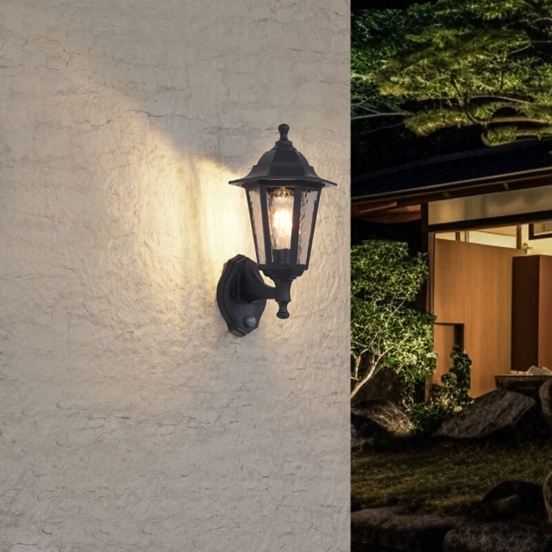 Image of Outdoor Wall Lamp Black with Motion&hellip;