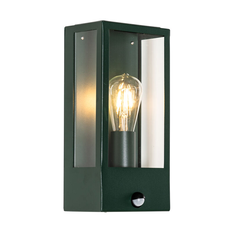 Qazqa - Outdoor Wall Light Dark Green With Motion Sensor Ip44 - Rotterdam
