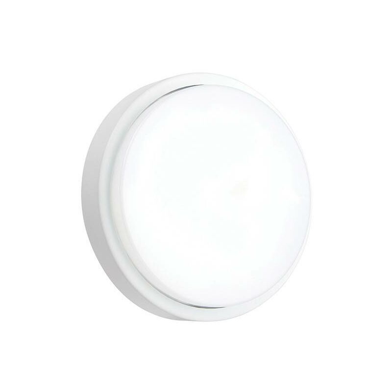 Saxby Rond - Integrated LED Outdoor Wall Light Matt White Textured, Opal IP54