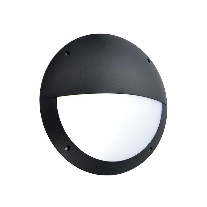 Saxby Seran Microwave - Integrated LED Outdoor Microwave Wall Light Matt Black Textured, Opal IP65