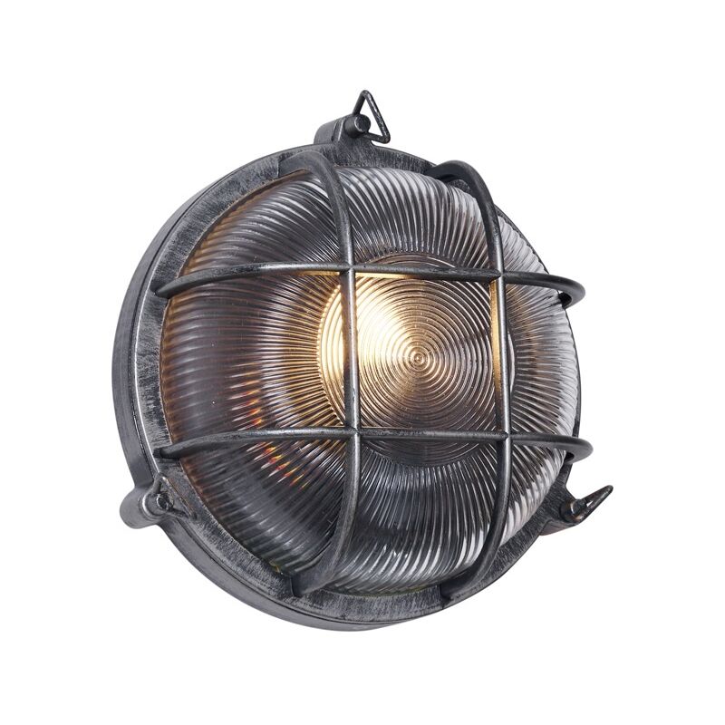 Image of Outdoor Wall Lamp Silver Round IP44&hellip;
