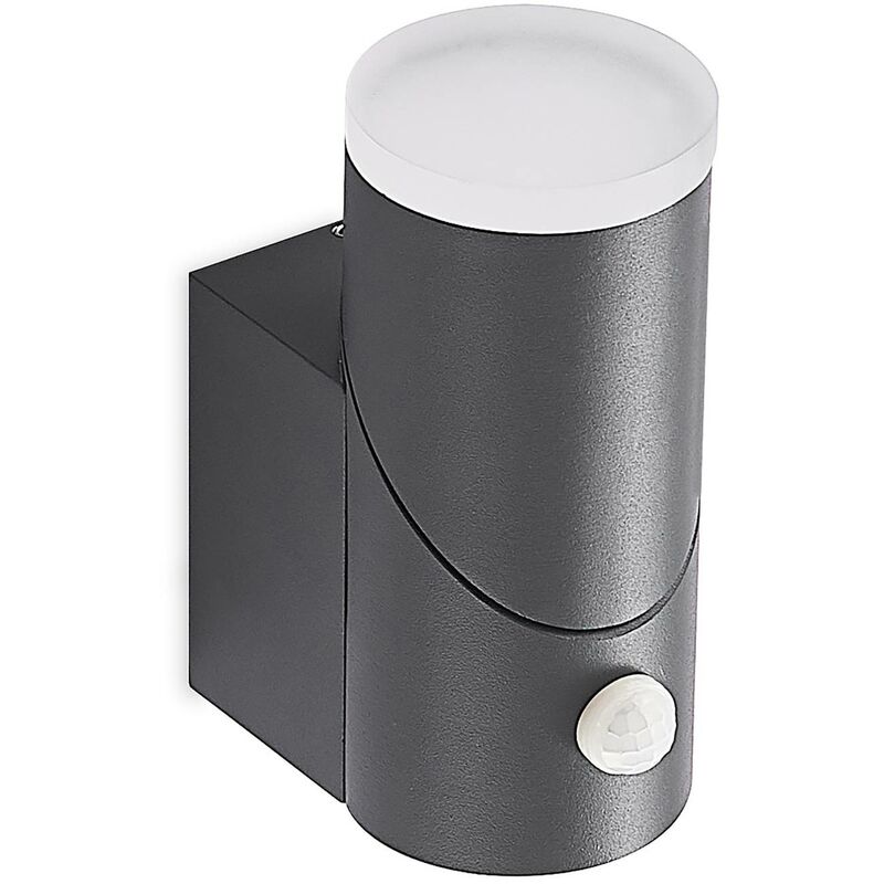 Lindby - Outdoor Wall Light Aspynwith motion detector (modern) in Black made of Aluminium (1 light source,) from dark grey (ral 7016)