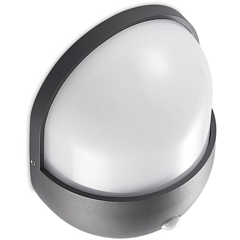 Lindby - Outdoor Wall Light Diankowith motion detector (modern) in Black made of Aluminium (1 light source,) from dark grey (ral 7016), white