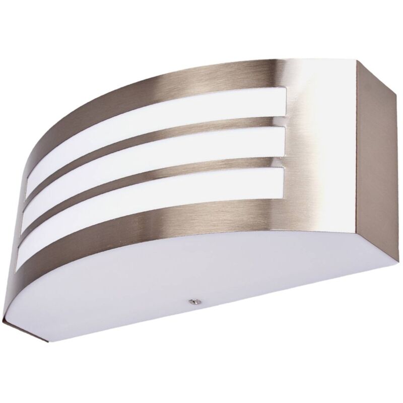 ELC - Outdoor Wall Light Galzara dimmable (modern) in Silver made of Stainless Steel (1 light source, E27) from stainless steel, satin-finished